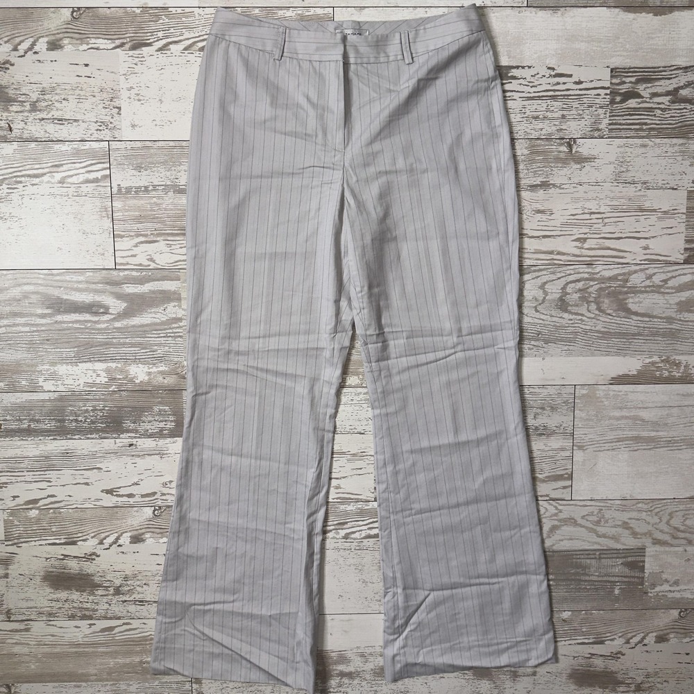 Tahari Arthur S.‎ Levine Pants Womens 8 Gray Pinstripe Twill Dress Stretch